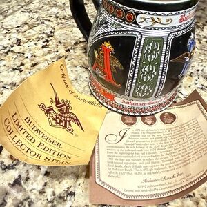 Anheuser Busch A&Eagle Collector Stein - Black, Red, and Green